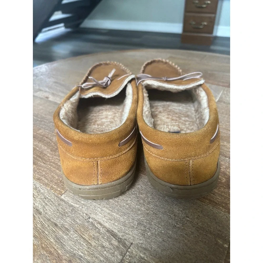 Men's sz 9.5 CHAPS‎ Tuscany Brow Suede Leather Slippers